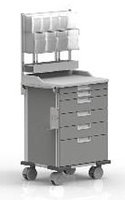 ISO module trolley with drawers XCSPW011-01, gray