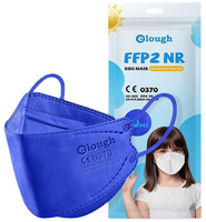 3D Atemschutzmaske FFP2 NR, Fischform, kobaltblau, Größe XS