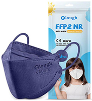 3D Atemschutzmaske FFP2 NR, Fischform, veilchenblau, Größe XS