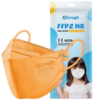 3D Atemschutzmaske FFP2 NR, Fischform, orange, Größe XS