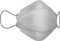 3D Atemschutzmaske FFP2 NR, Fischform, hellgrau Größe M