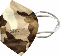 Atemschutzmaske FFP2 NR, Schnabelform, Camouflage braun/beige, Größe M