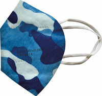Atemschutzmaske FFP2 NR, Schnabelform, Camouflage blau/grau, Größe M