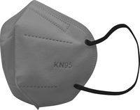 Atemschutzmaske FFP2 NR, Schnabelform, dunkelgrau, schwarze Ohrbänder, Größe M