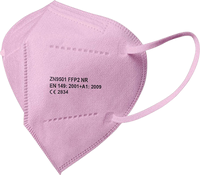 Atemschutzmaske FFP2 NR, Schnabelform, rosa, Größe M